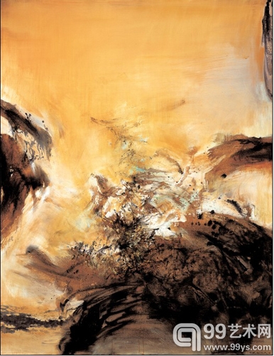 赵无极 116 x 89cm 布上油画 1975年.