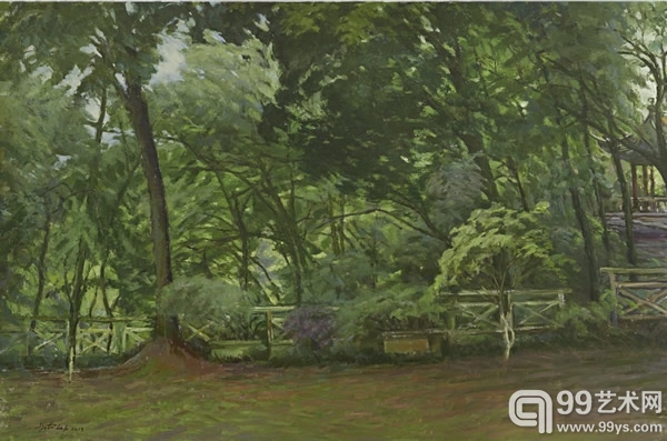 司徒立 九溪玫瑰园写生 布面油画 130×200cm 2013