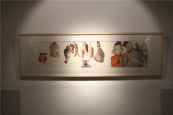 现场展出李津作品