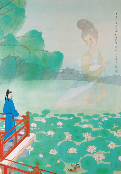 潘絜兹 芙蓉如面柳如眉 纸本镜心 78 × 54 cm 