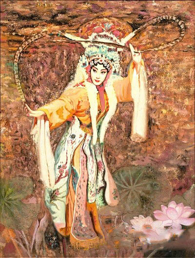米巧铭京剧油画作品《昭君出塞》  93cm125cm  2012年，布面油画