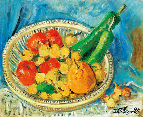 林达川  蔬果静物之一  油彩 画布  34×41cm  1985年
