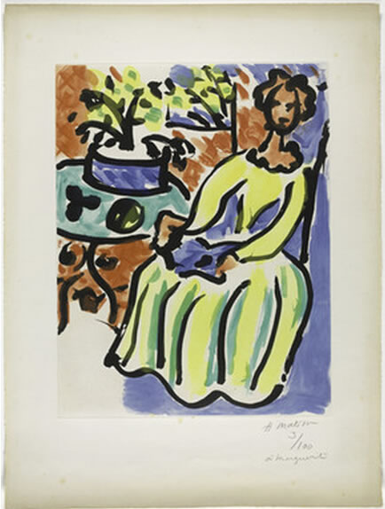 亨利·马蒂斯作品《Marie-José in Yellow Dress》（1950）