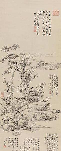 5409 乾隆帝 仿倪瓒树石 RMB 18，400，000
