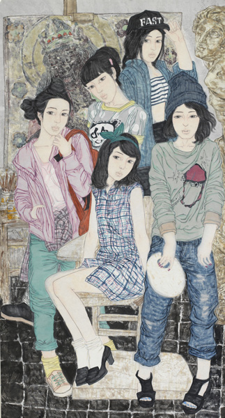 对话系列之一180x180cm-2014(左)