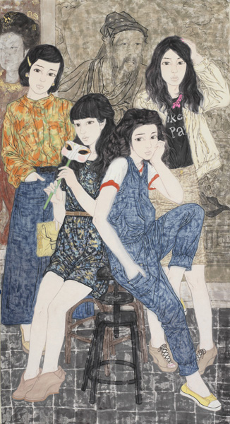 对话系列之二180x180cm-2014(左)