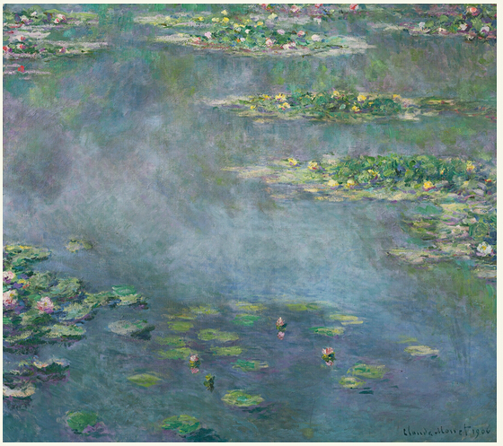 1.莫奈（CLAUDE MONET）的《睡莲》（NYMPHÉAS），成交价3172.25万英镑。该作创作于1906年，规格为88.5x100cm，原先估价为2000-3000万英镑。