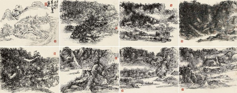 黄宾虹《蜀游峨眉山水册》(局部)成交价RMB3450万元 2013-7-28 南京经典
