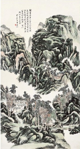 黄宾虹1925年作《烟岚清旷图》 成交价RMB1495万元 2011-7-16 西泠拍卖