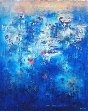 苏富比拍出的赵无极绘画作品《夜之森林》