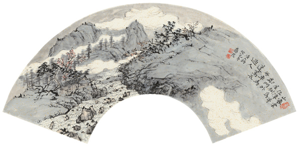 教富斌《山水小品》扇面1