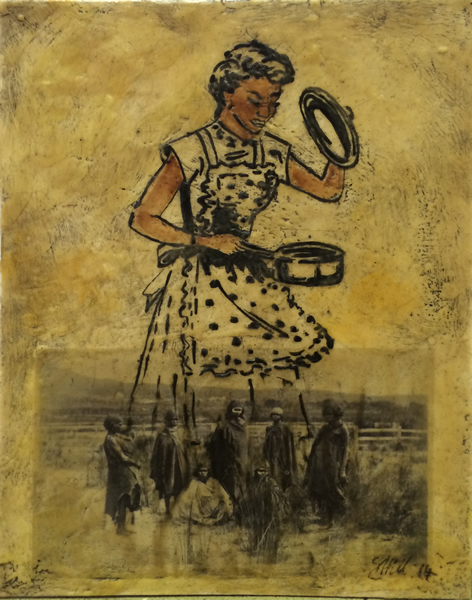 Remembrance`, oil and wax encaustic on canvas 35.6  x 45.7 cm