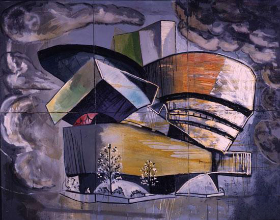 2马丁·基彭伯格在1985年创作的油画作品《The Modern House of Believing or Not》