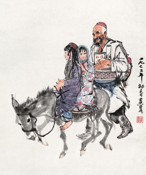 黄胄《送学图》