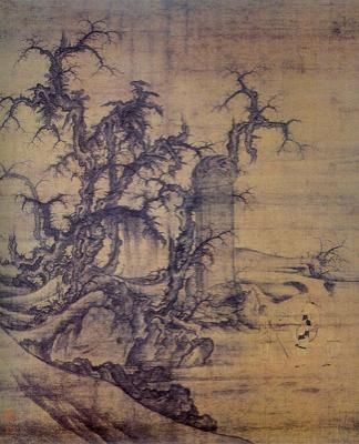 读碑窠石图李成作