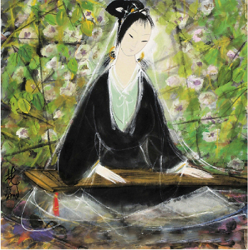 林风眠 抚琴少女