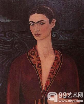 弗里达，《穿天鹅绒裙子的自画像》，1926年作
