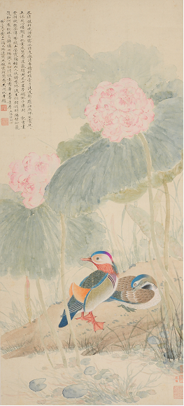 吴湖帆 周錬霞《荷花鸳鸯》