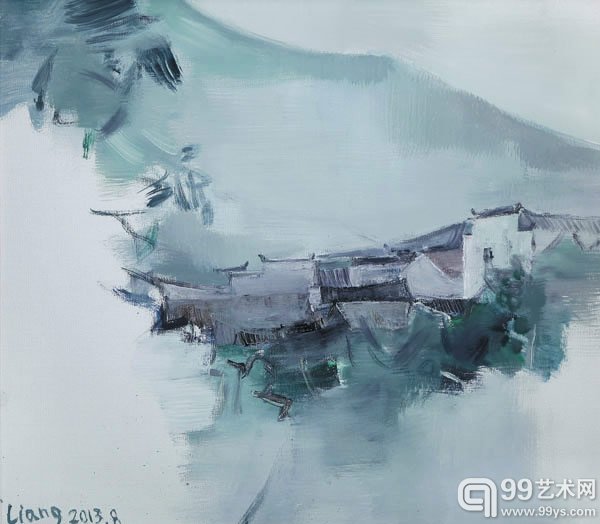 安徽屏山之六 布面油彩  70CM×80CM 2013(Pinshan village in Anhui No`6 oilpainting on canvas 70CM×80CM 2013 )