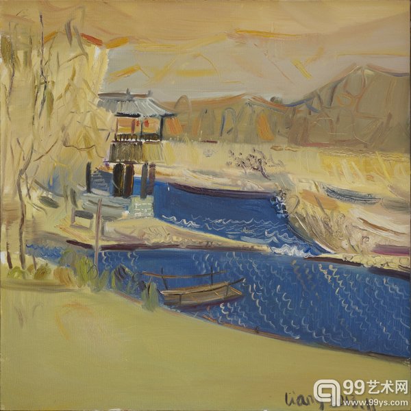 丽水古镇之五 75×75CM 布面油彩 2013 (Old town of lishui No`5 oil painting on canvas 75CM×75CM 2013 )