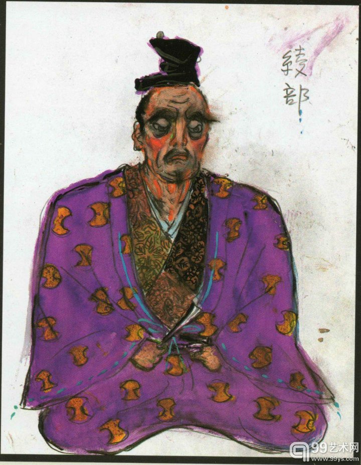 黑泽明为自己的影片《乱》画的人物设计草图
