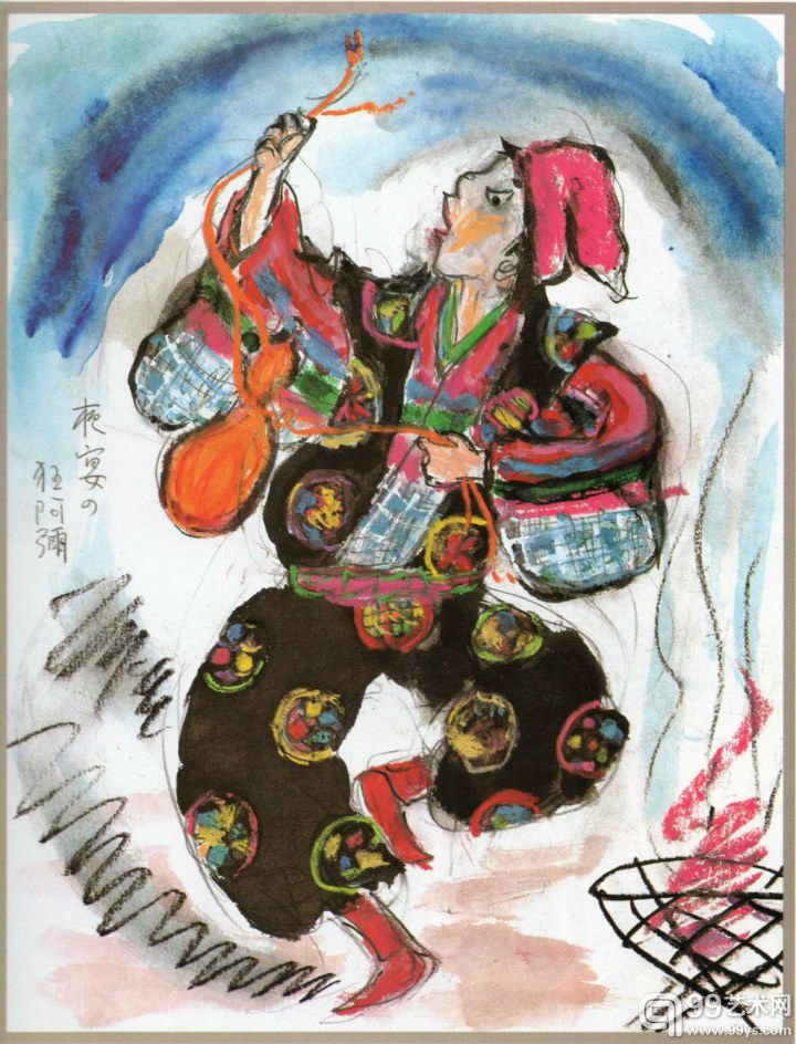 黑泽明为自己的影片《乱》画的人物设计草图