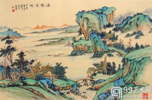 漆志才作品《渔歌唱晚》