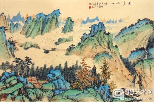 漆志才作品《云涌千山秀》