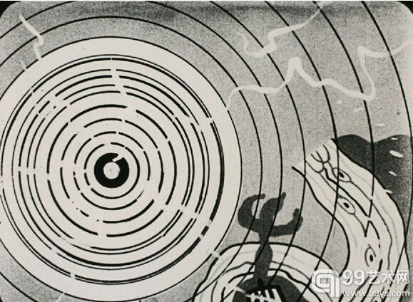 曾巡回至深圳OCAT的“万物有灵”展览中的作品，莱恩·利耶（Len Lye）的《突色拉瓦》（Tusalava）