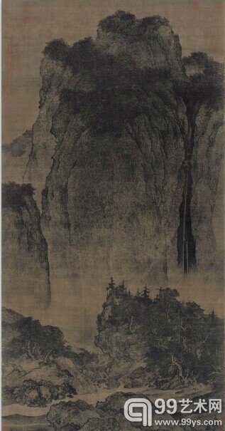 范宽--溪山行旅图--绢本