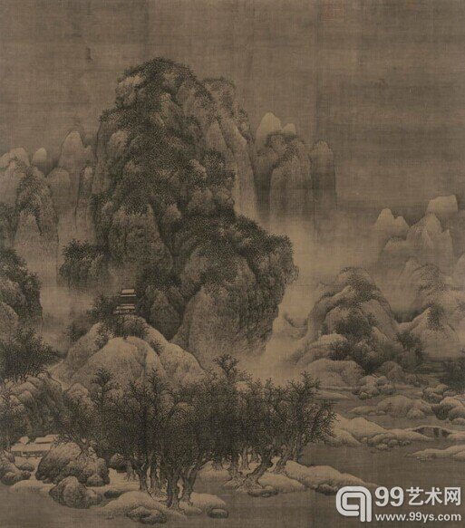 范宽--雪景寒林图--绢本