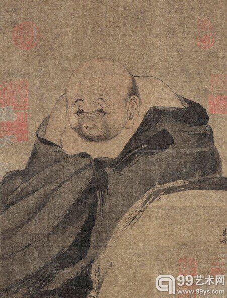 梁楷--布袋和尚图--绢本
