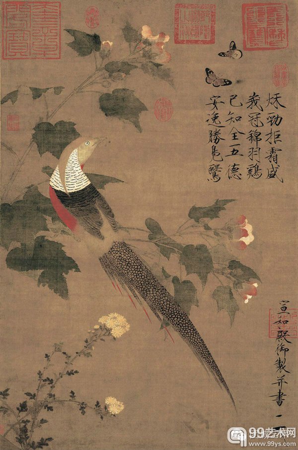 赵佶--芙蓉锦鸡图--绢本