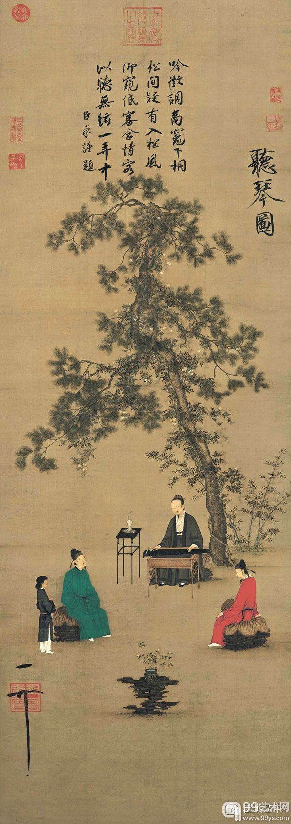 赵佶--听琴图--绢本