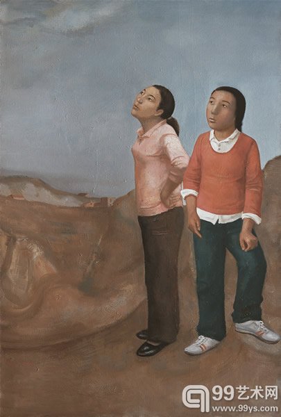 段建伟 《两妇女》 2009年  布面油画 180×120cm