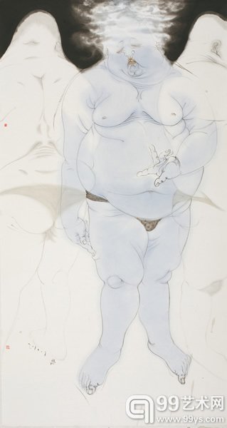 秦修平 《替身-1》 2010 纸本水墨 180×97cm