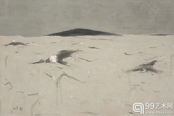 杜小同 《微风》2014 纸本水墨 58x107cm
