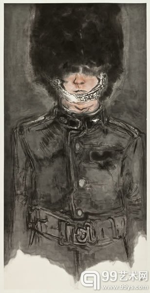 王煜 《纯粹的表征（一）》2013 纸本水墨 136×68cm
