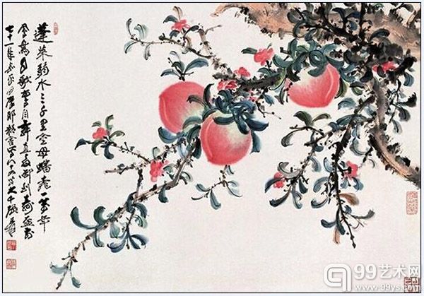 张大千 寿桃