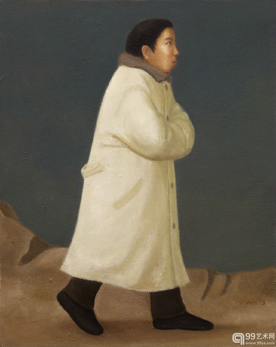 段建伟　《走路》 2013　布面油画　100×80cm 