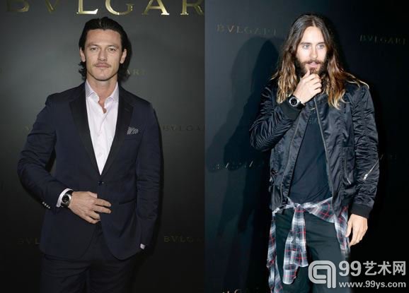 左:英国演员卢克·伊万斯(Luke Evans)佩戴BVLGARI宝格丽OCTO系列腕表,阳刚野性,魅力十足。右:杰瑞德·莱(Jared leto)