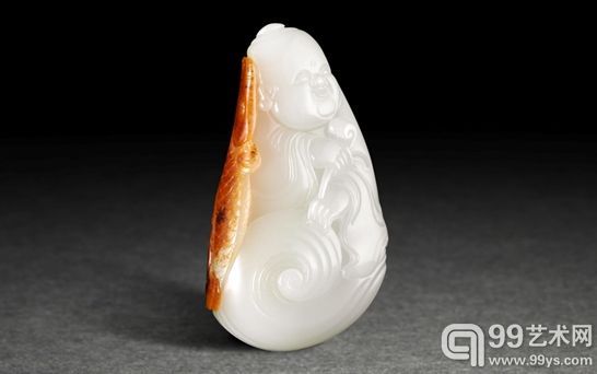 00546号拍品 于雪涛 和田玉籽料如意有余把件7.0*3.9*2.1cm 79g