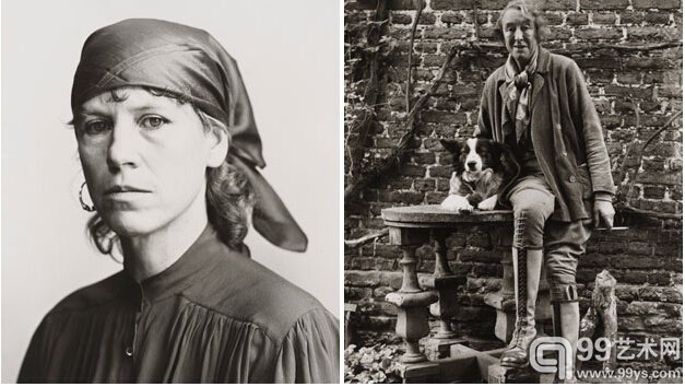 Nell Dunn (1982) (左) 与Vita Sackville-West (1961)（右） 