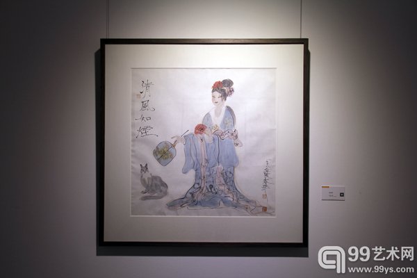 杨春华个展呈现的仕女作品