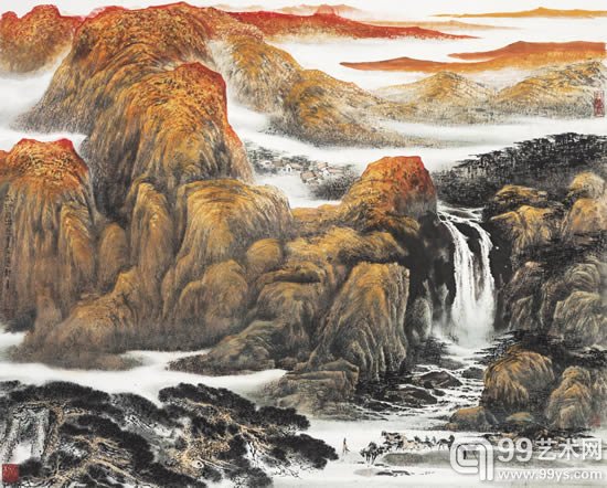 郑百重 太行日出123.5x153.5cm 1998