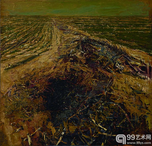 《大地的肌肤00-3》布面油画150X150cm2000