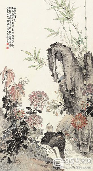 160 钱松岩  安居图  145×78cm