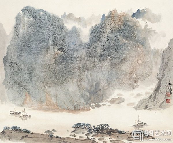 147 宋文治  嘉陵晓色  38×46cm