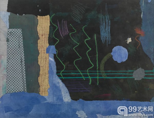 梁铨 中国册页之四  色，墨，宣纸混合技法 44x34cm 1991