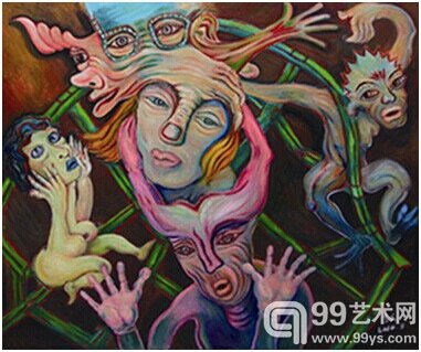 三毛 “无奈”油画作品